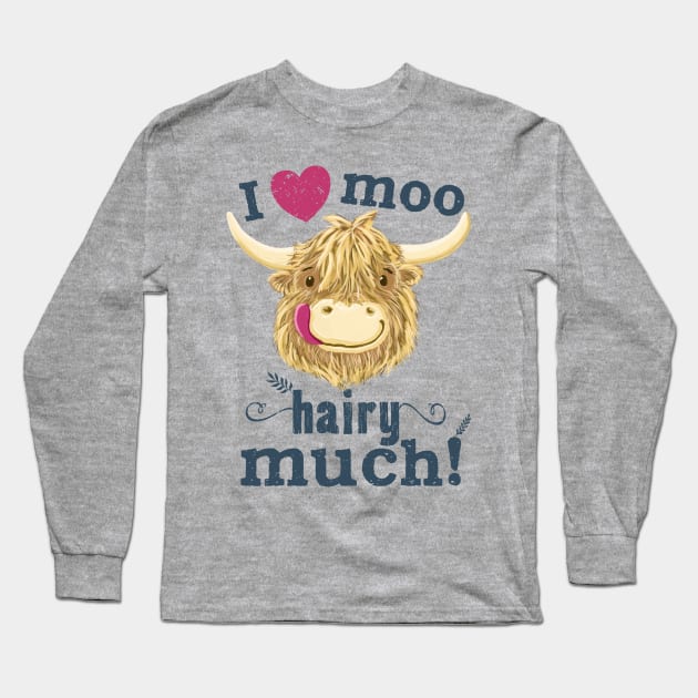 Scottish Highland Cow Love! Long Sleeve T-Shirt by brodyquixote